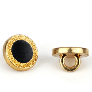Black & Gold Metal Shank Button – Luxury Decorative Fashion Button